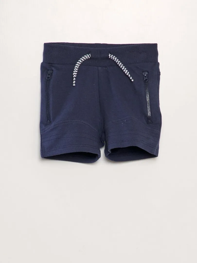 SHORT CON BOLSILLOS CON CREMALLERA  AZUL