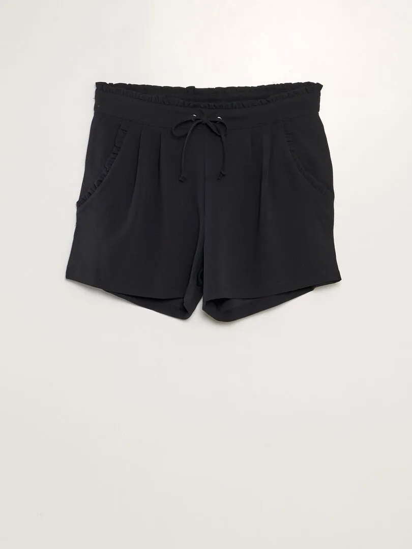 SHORT CON BORDES ONDULADOS 'JDY'  NEGRO