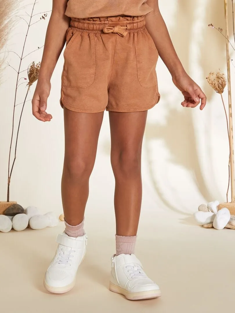 SHORT CORTO CON CINTURA ELáSTICA  MARRON