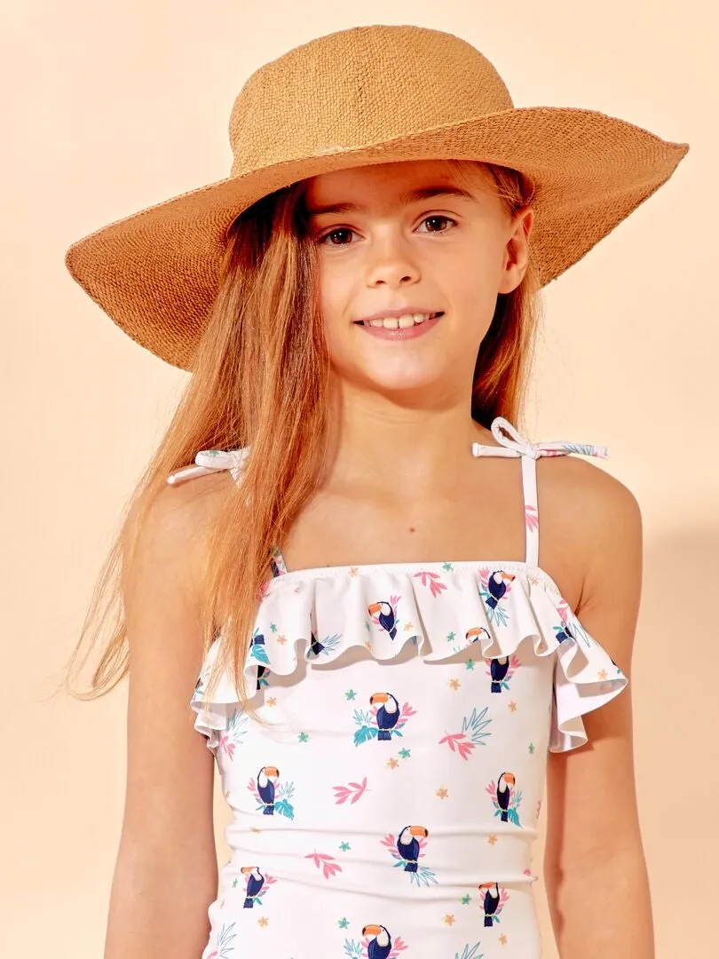 SOMBRERO CON PERLAS  BEIGE