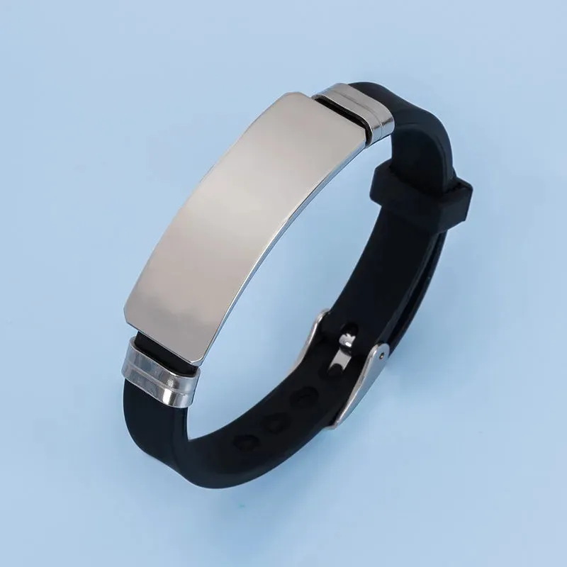 Stainless Steel Bracelet for men and women Metal Plate Bracelets Silicone Bracelets for men and women