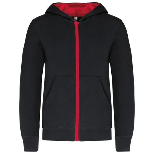 Sudadera capucha y cremallera niños