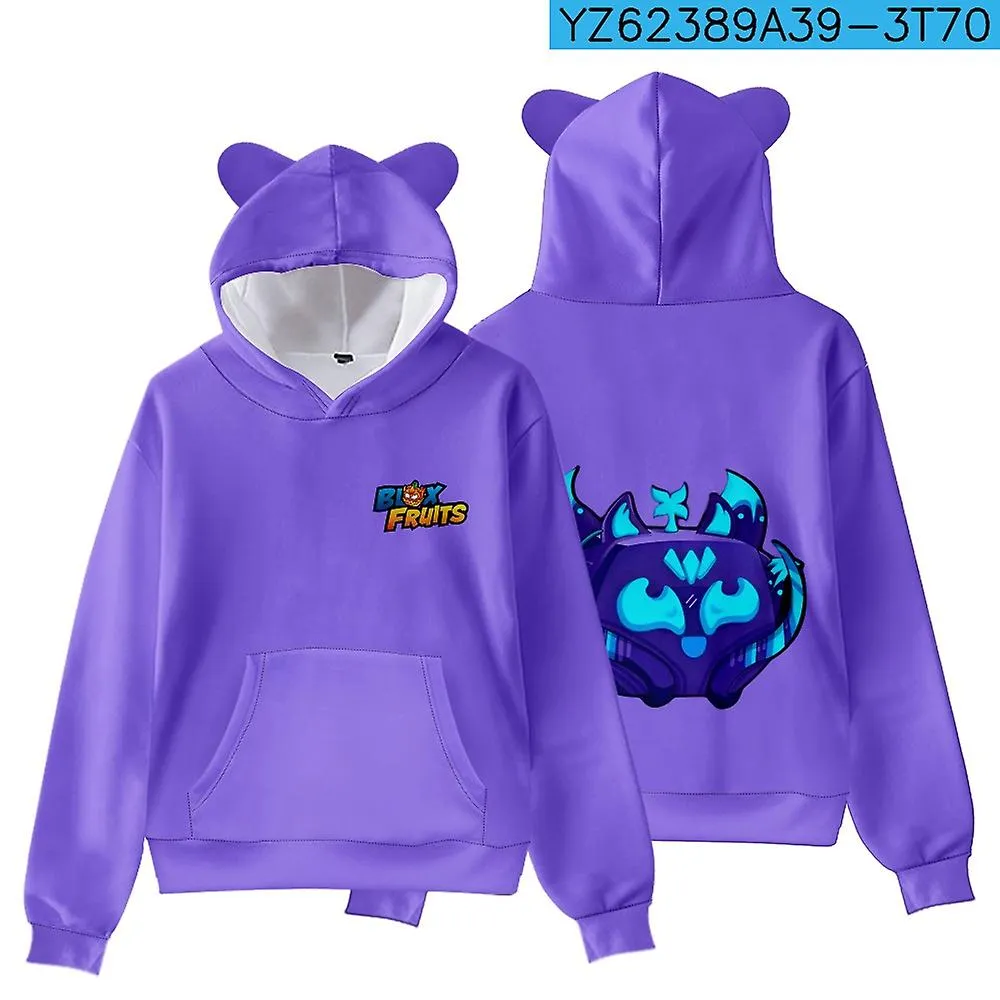 Sudadera con capucha Roblox Game Blox Fruits Cat Ears para adultos y niños impresa