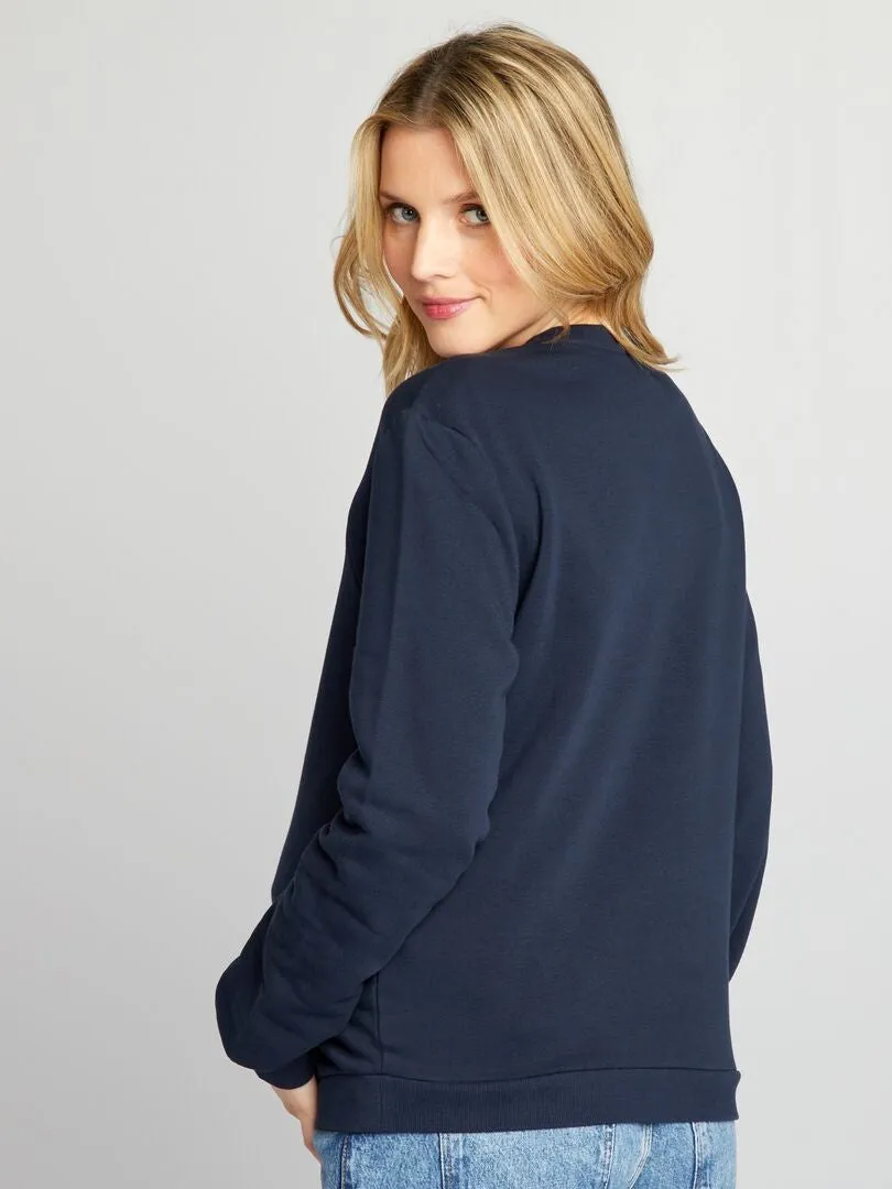 SUDADERA DE LACTANCIA CON CUELLO REDONDO  AZUL