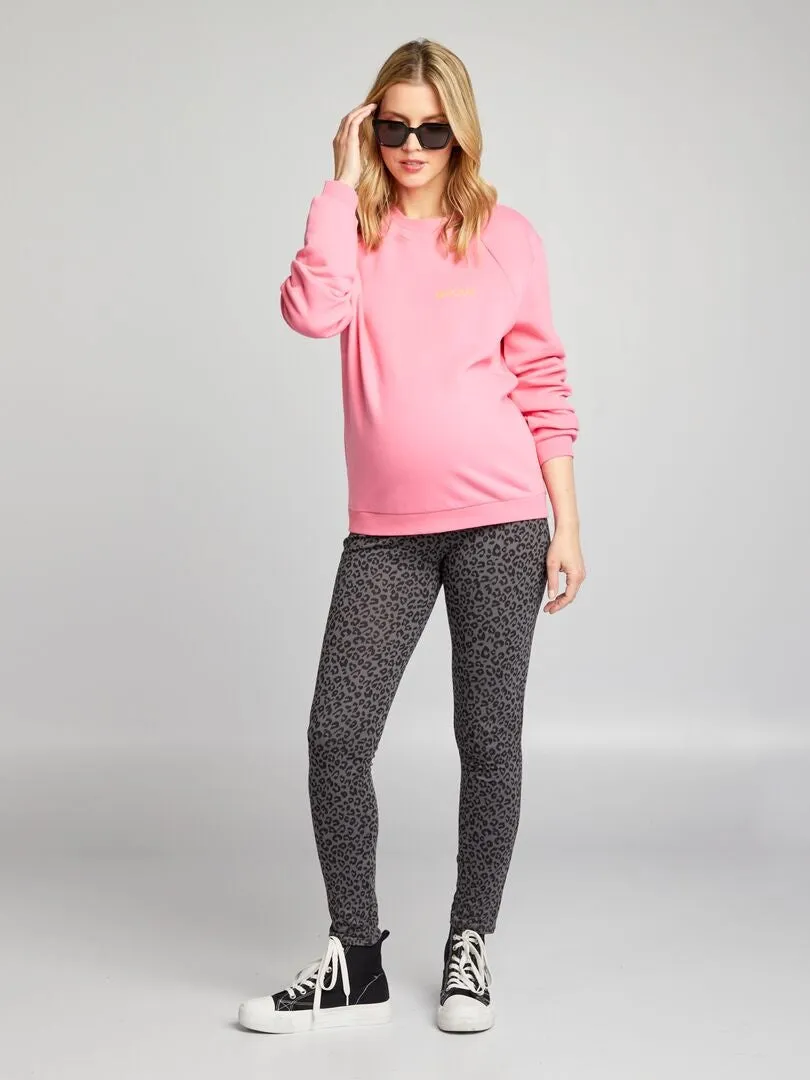 SUDADERA DE LACTANCIA CON CUELLO REDONDO  ROSA