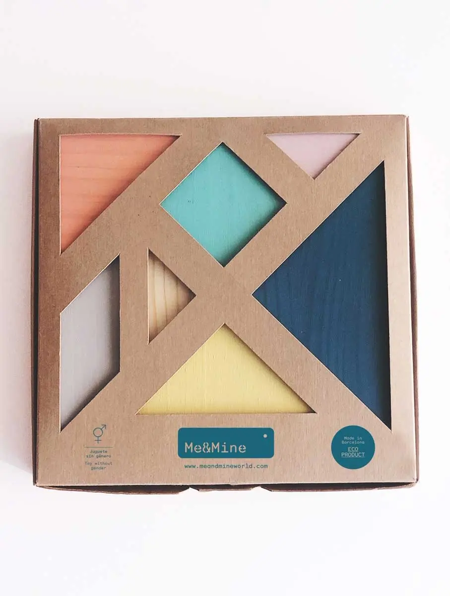 Tangram 7 piezas de madera sostenible