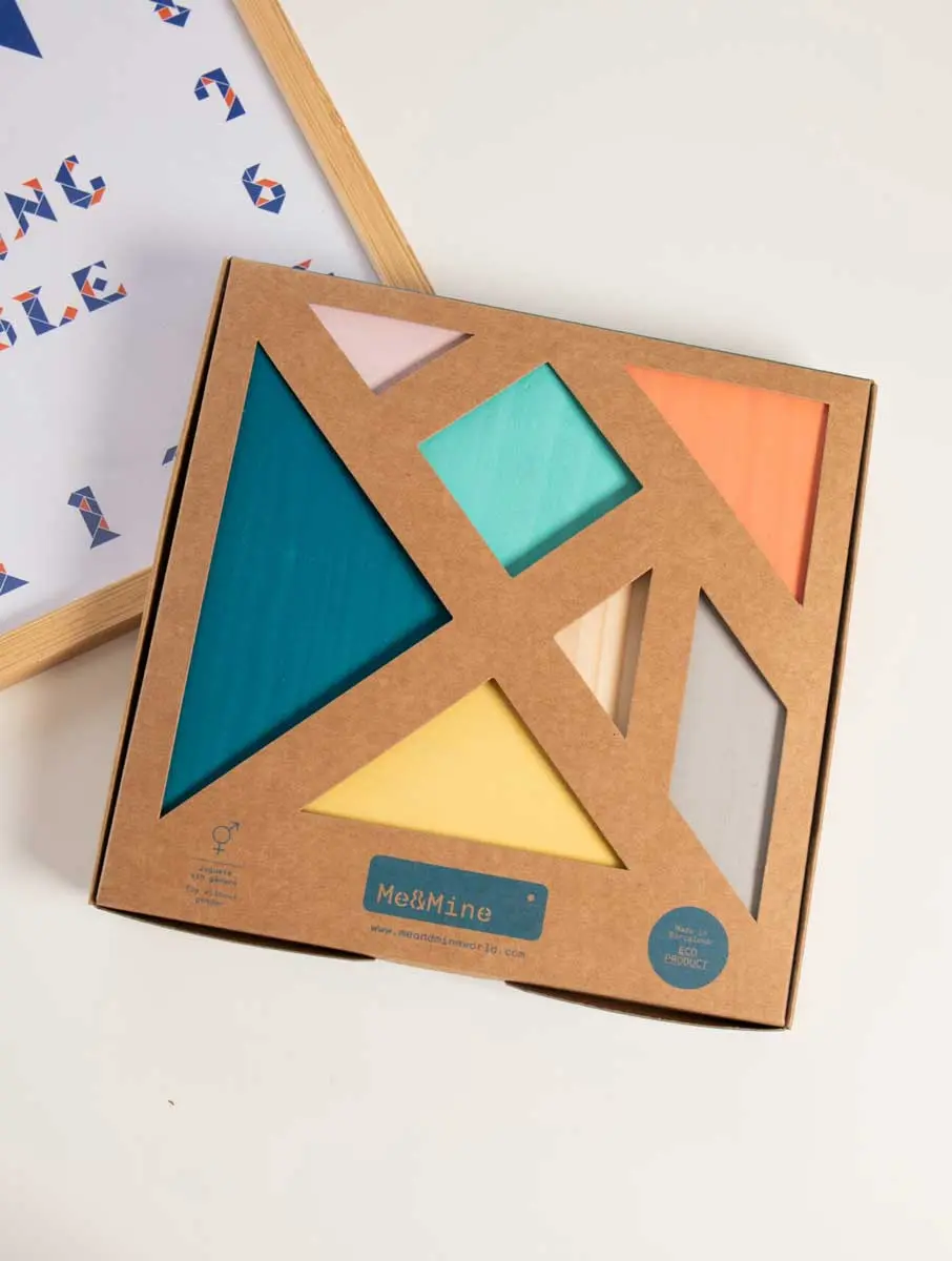 Tangram 7 piezas de madera sostenible