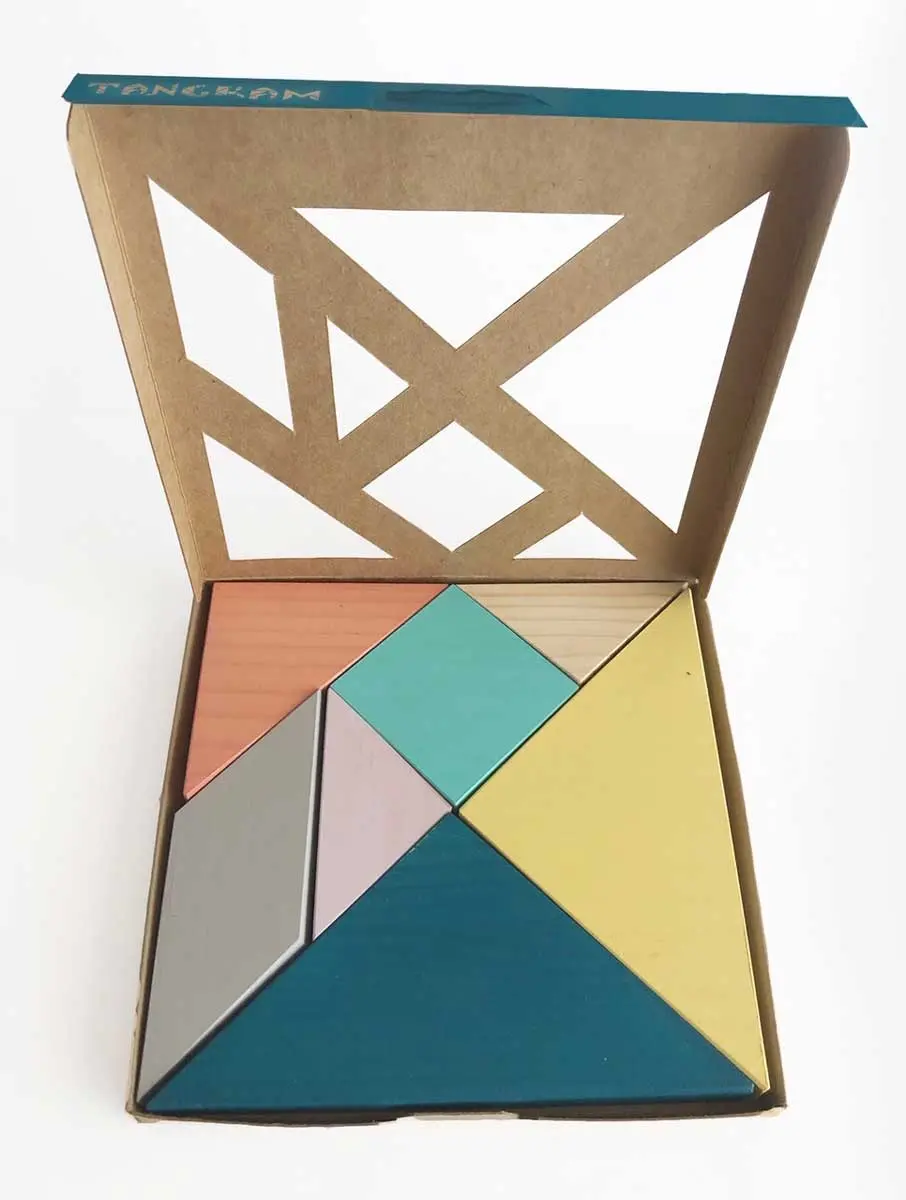 Tangram 7 piezas de madera sostenible