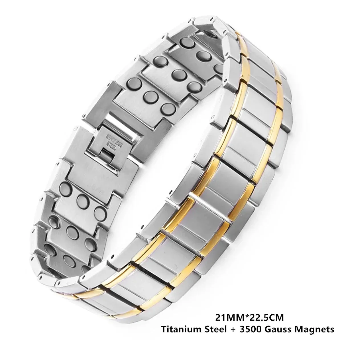 Titanium Steel Bracelets with 3X Ultra Strenth Neodymium Magnetic Therapy Link Bracelet for Men and Women
