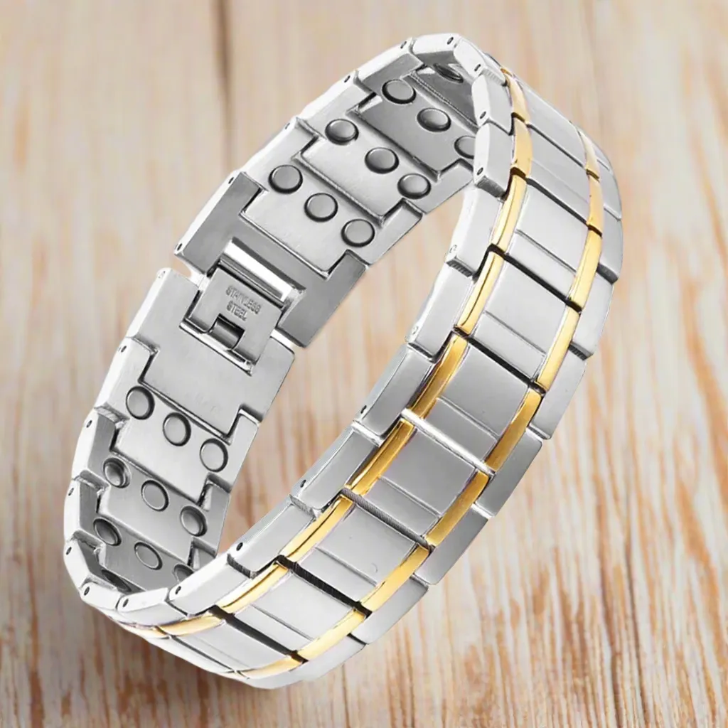Titanium Steel Bracelets with 3X Ultra Strenth Neodymium Magnetic Therapy Link Bracelet for Men and Women