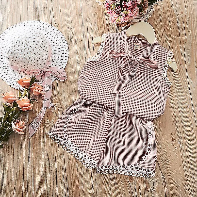 Traje de niña Verano Nuevo estilo británico Traje de falda de dos piezas Traje de cadena Bolsa de niños Ropa de niñas Ropa de ni