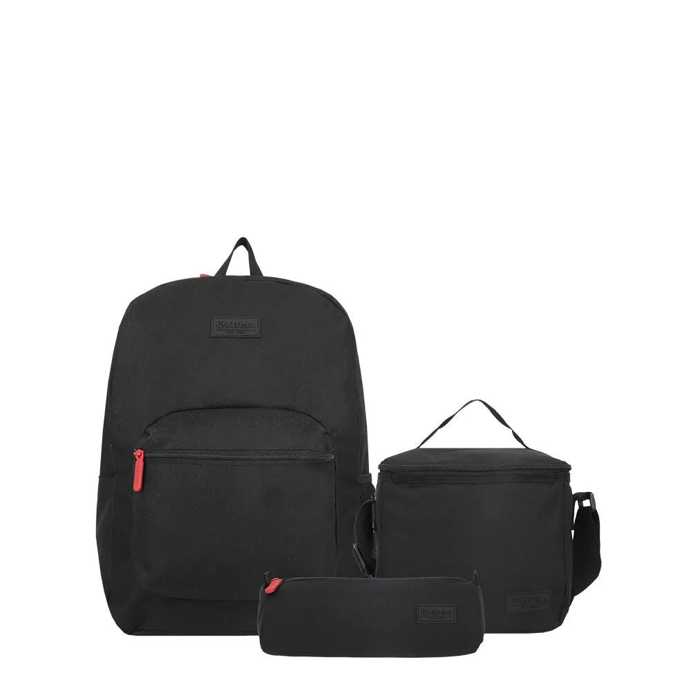 Triple Pack 5XT Mochila Niño Xtrem Negro/Rojo