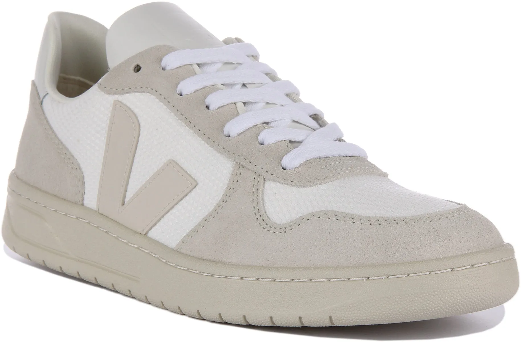 Veja V10 Leather In White Black For Women