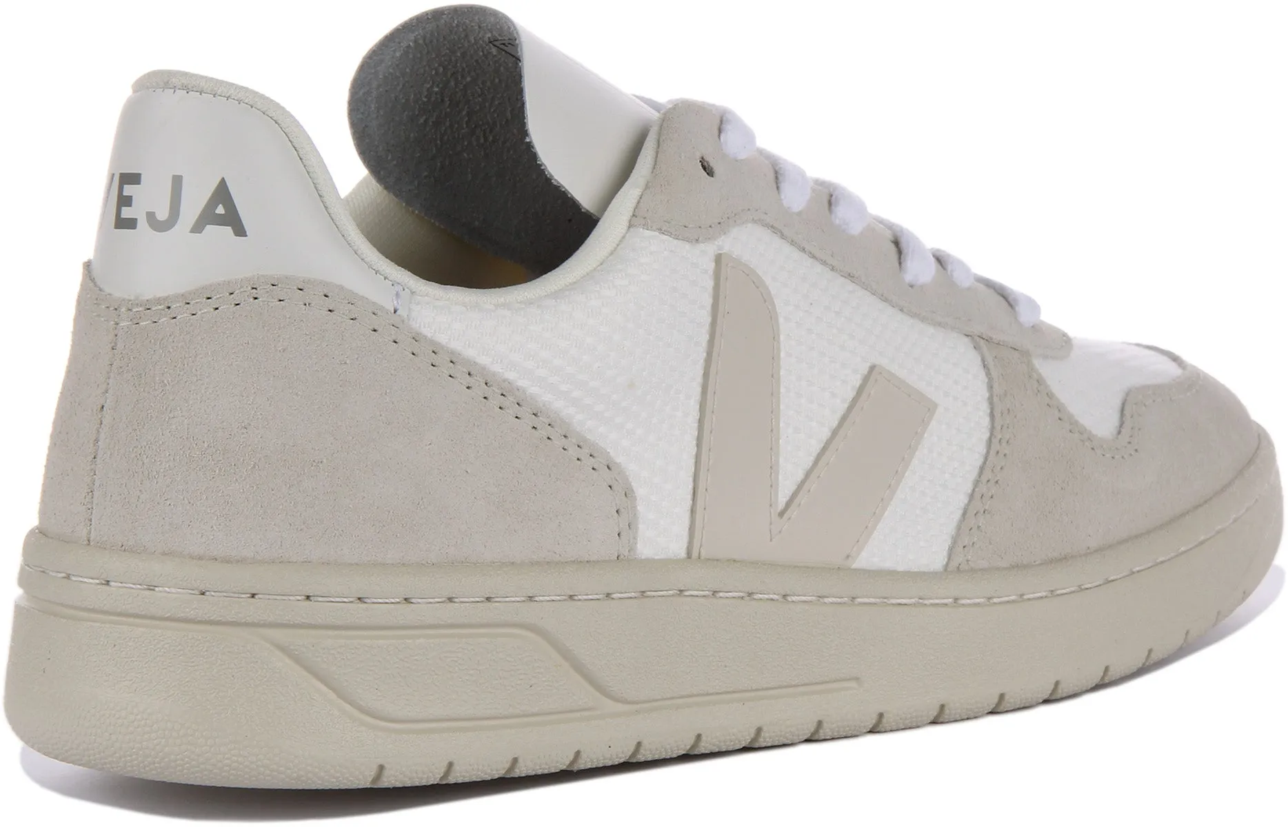 Veja V10 Leather In White Black For Women