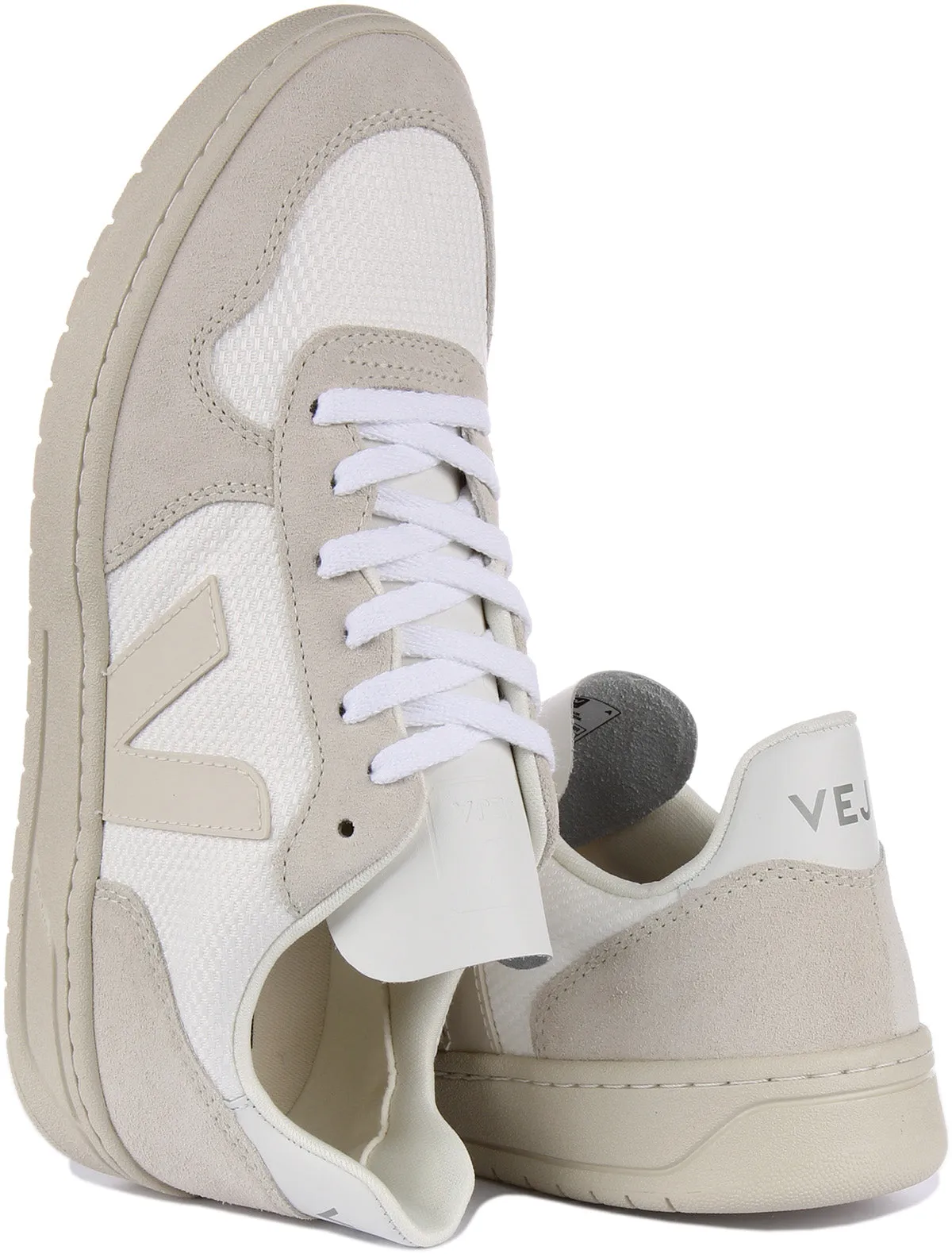 Veja V10 Leather In White Black For Women