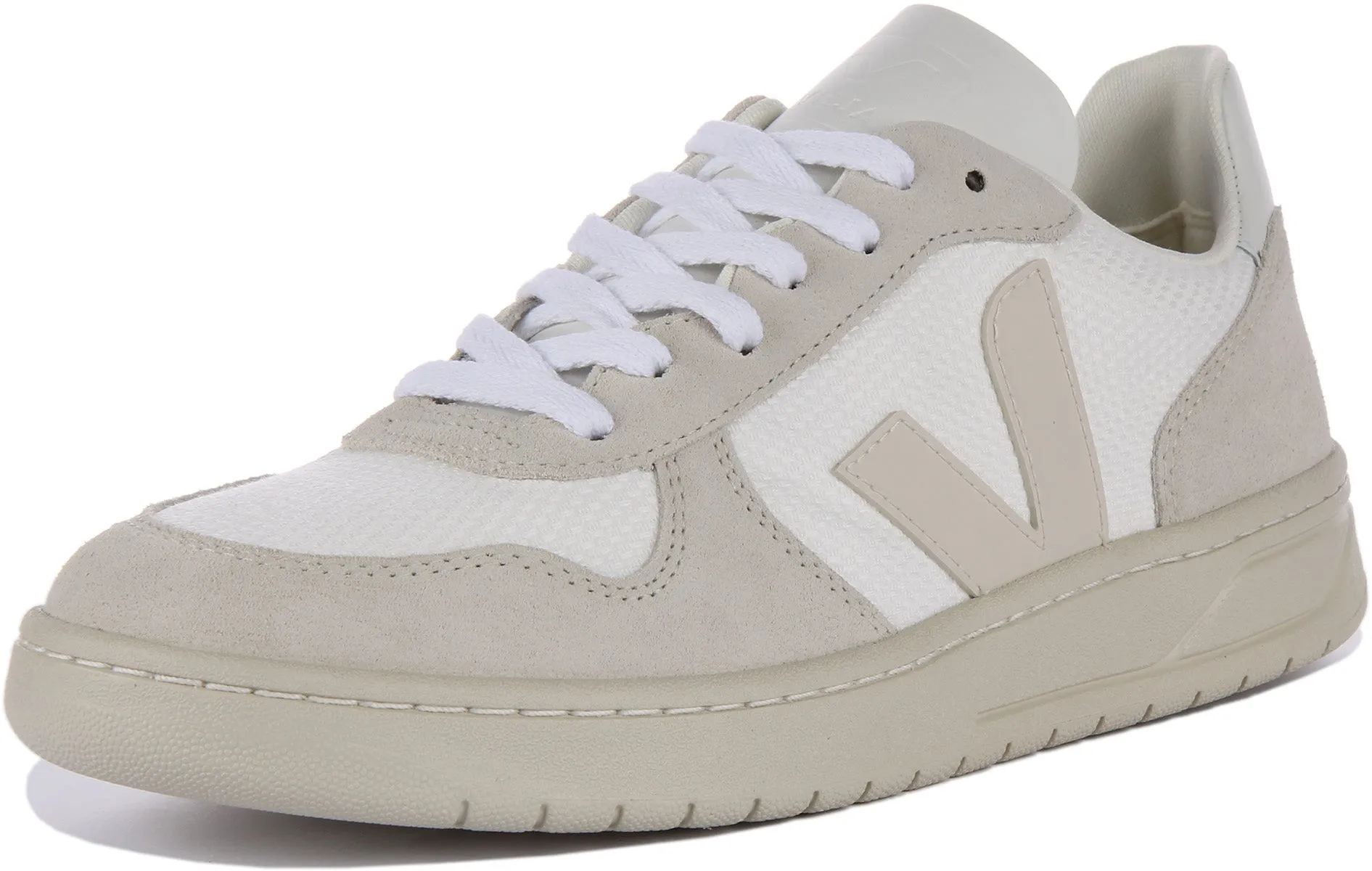 Veja V10 Leather In White Black For Women