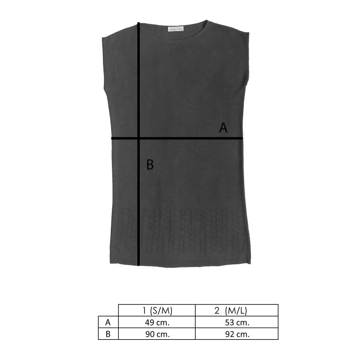 Vestido de punto azulón con calados