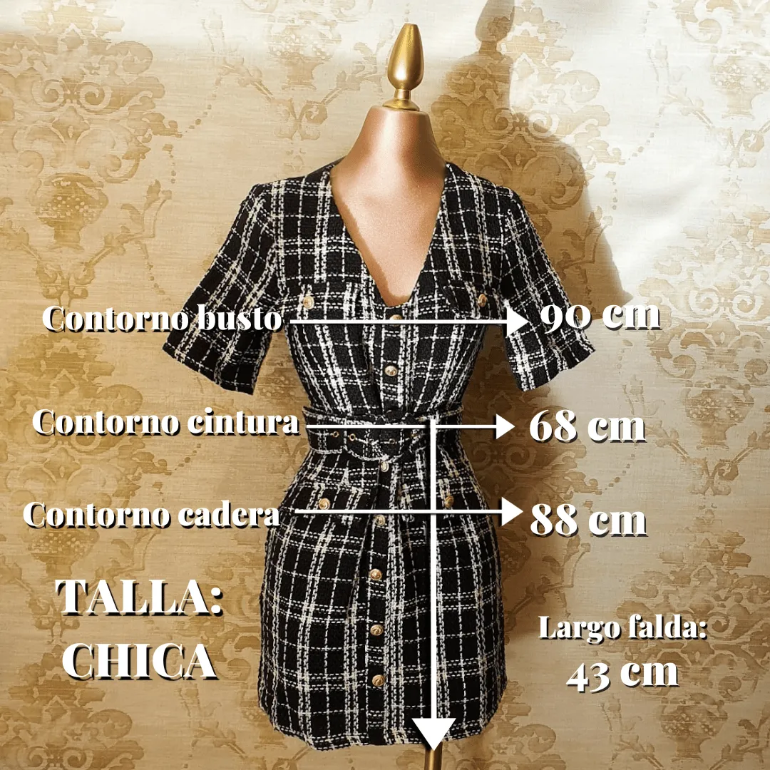 Vestido Negro Corto Tejido Manga Corta