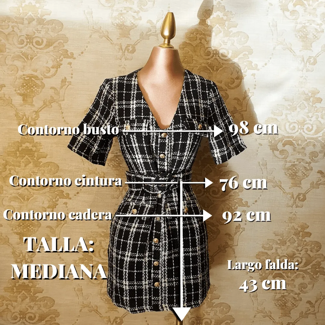 Vestido Negro Corto Tejido Manga Corta