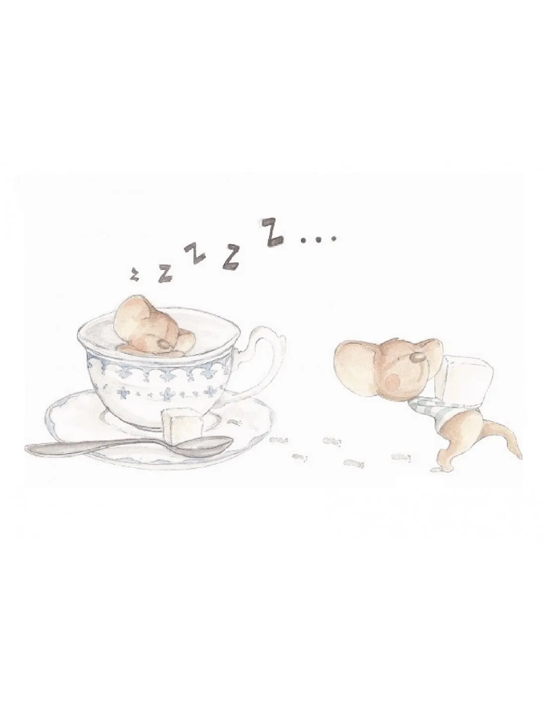 Vinilo infantil La tacita de té de Sueños de cigüeña