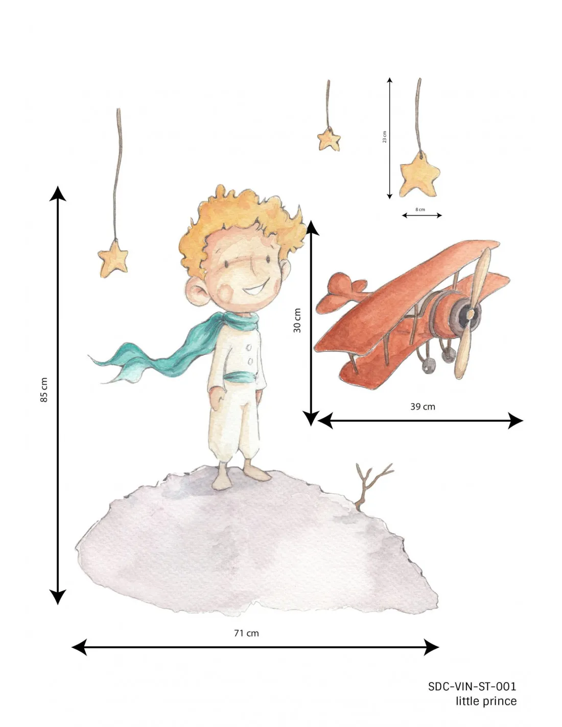 Vinilo infantil Principito de Sueños de cigüeña