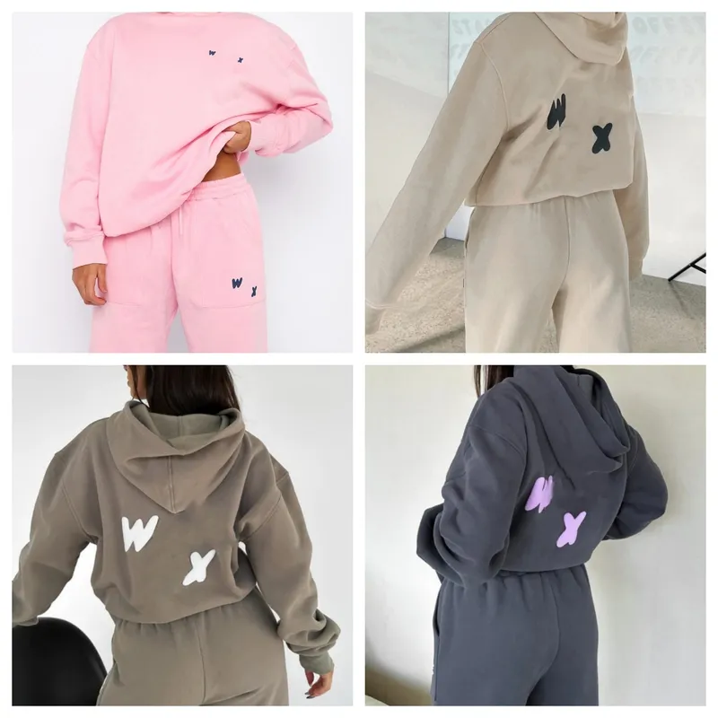 WFWOMWOMEN WOMEN'S ESTAMPADO DE LETRAS DE 2 PIEZAS COLLA COLLA COLLA SKUNSA Y PANTALES SET PITRO