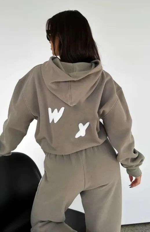 WFWOMWOMEN WOMEN'S ESTAMPADO DE LETRAS DE 2 PIEZAS COLLA COLLA COLLA SKUNSA Y PANTALES SET PITRO